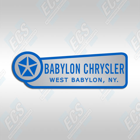 Plymouth / Chrysler Dealership Bumper Decal (Multiple Cities/Dealerships Available!)