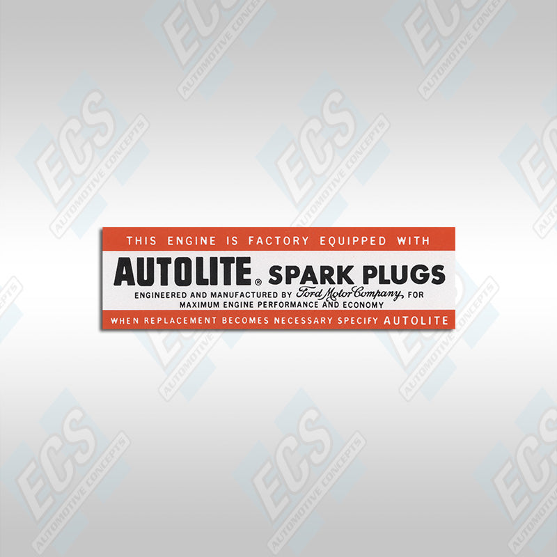 1964-67 Ford: Air Cleaner / AutoLite Spark Plug Specification Decal
