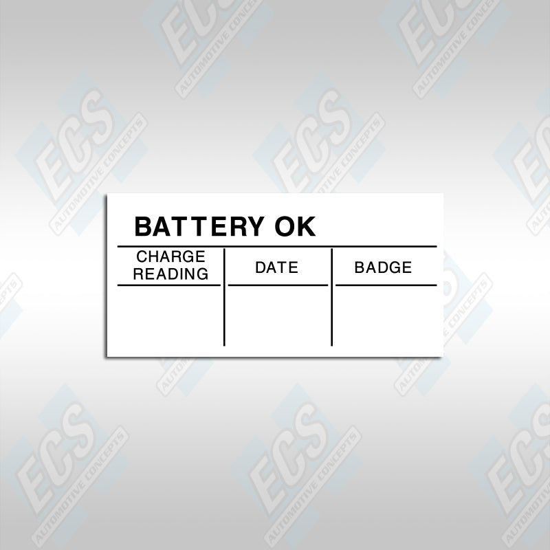 1964-68 Mustangs: Battery Inspection Decal (Multiple Options!) – ECS ...