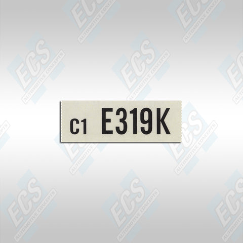 1966-67 Ford: Engine Identification Decal (Multiple Options!)