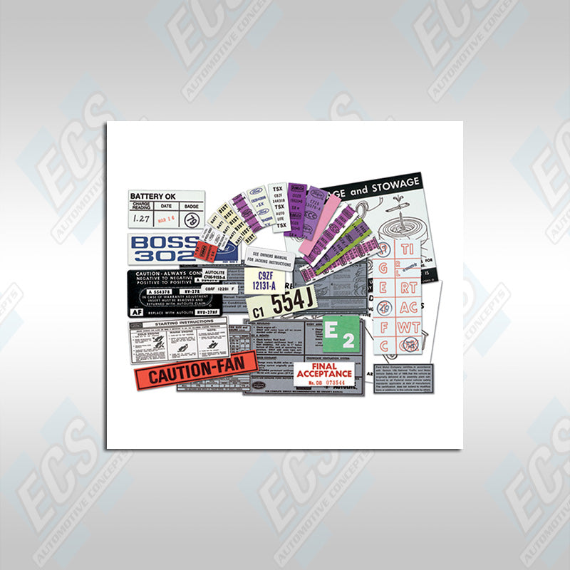 Boss 302 Sticker 1970 Ford Boss 302 Mustang Decal Kit – ECS Automotive Concepts