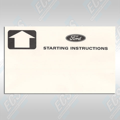 1964-73 Mustang: Visor Starting Instructions Sleeve (Multiple Options!)